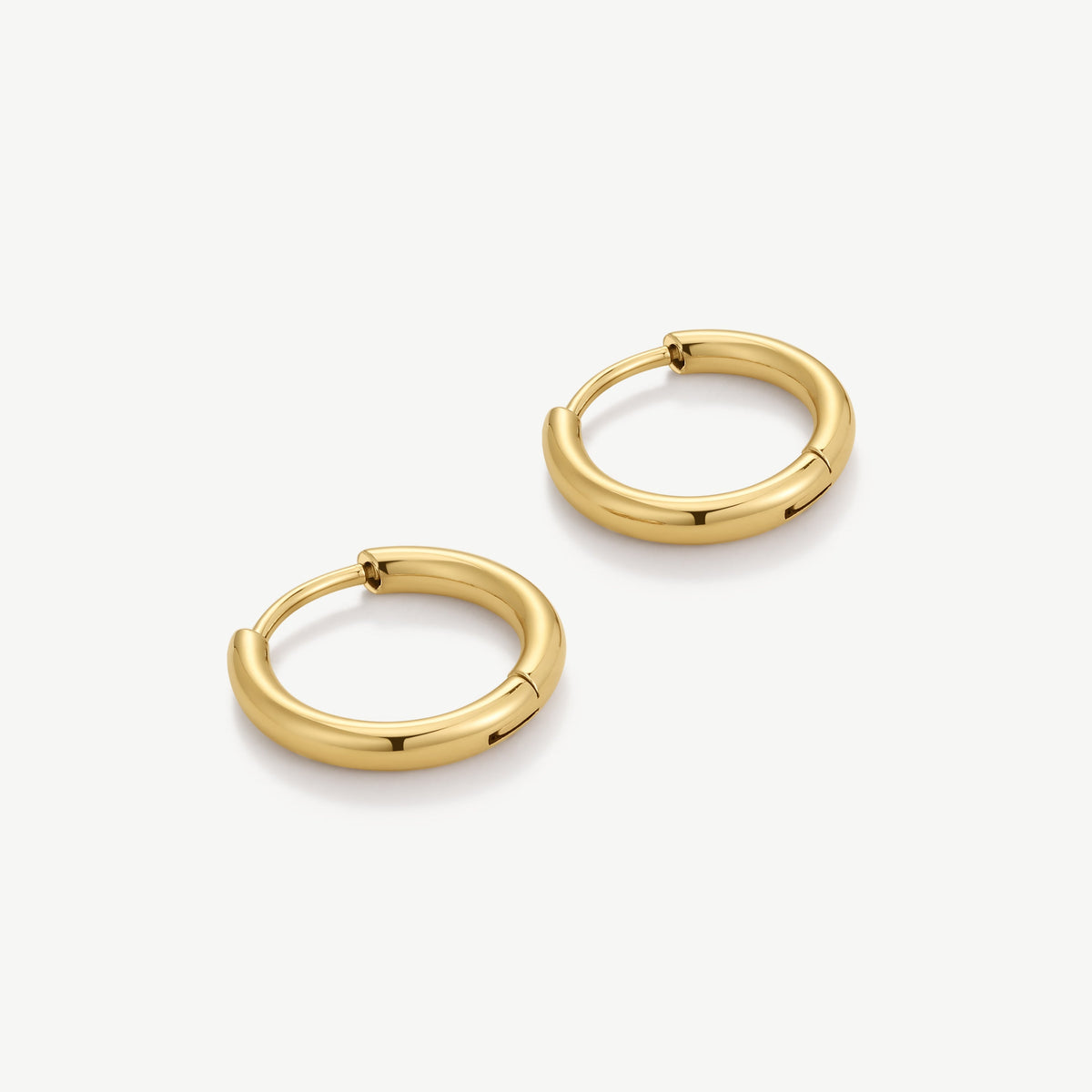 D.LOUISE Yellow Gold Plate 10mm Essential Hoop Earrings