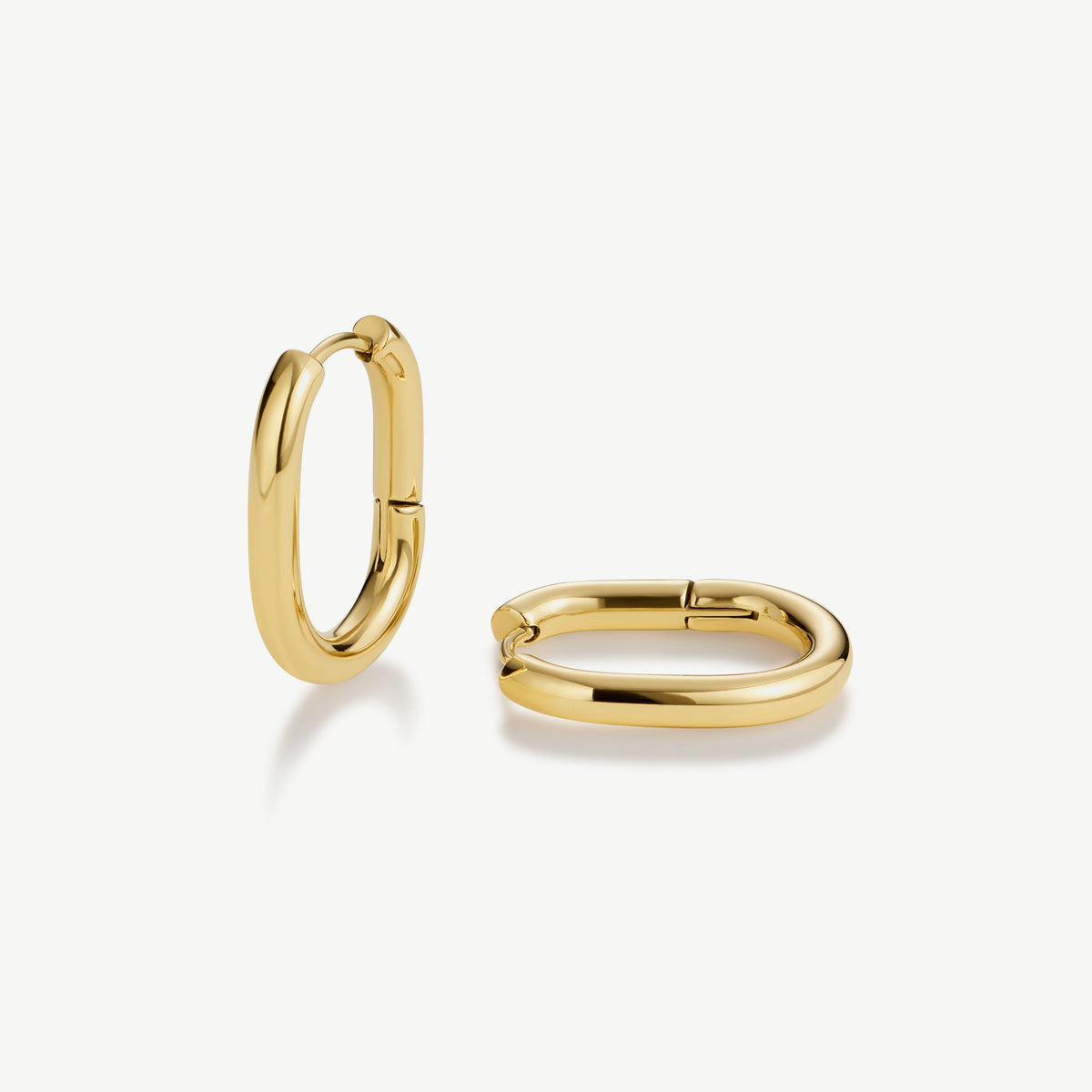 D.LOUISE Yellow Gold Plate 20mm Oval Hoop Earrings