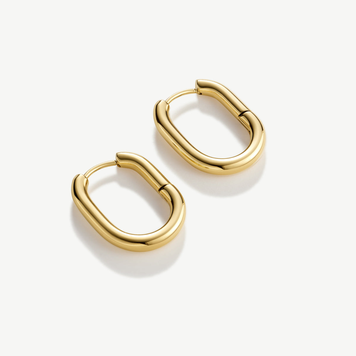 D.LOUISE Yellow Gold Plate 20mm Oval Hoop Earrings