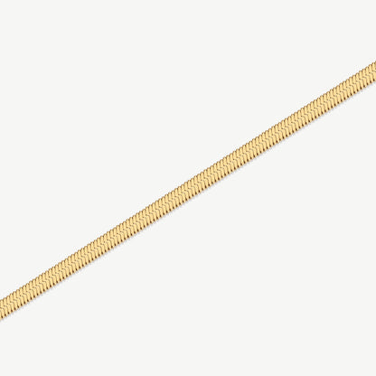 D.LOUISE Yellow Gold Plate Essentials Herringbone Bracelet