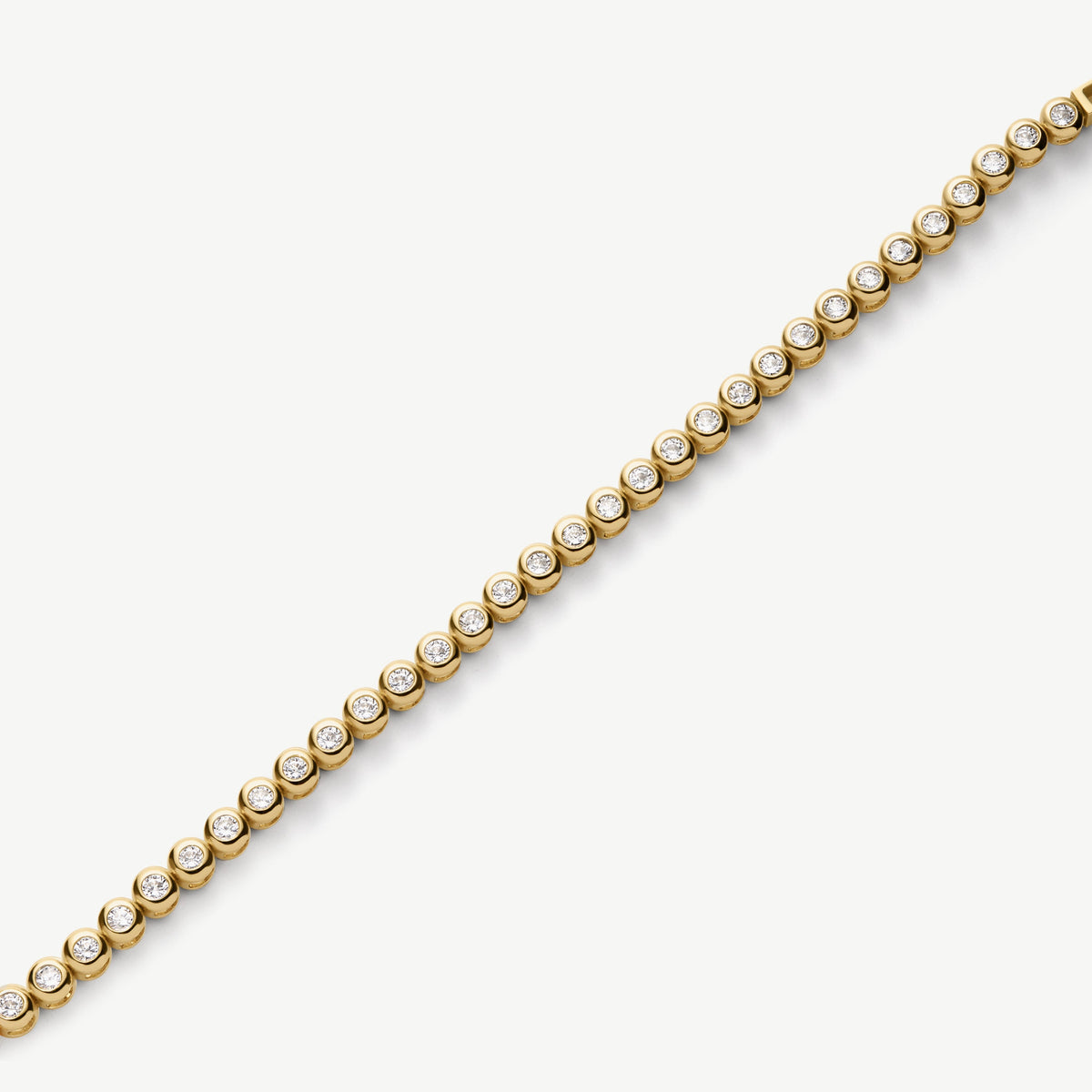 D.LOUISE Yellow Gold Plate Classic Bezel Tennis Bracelet