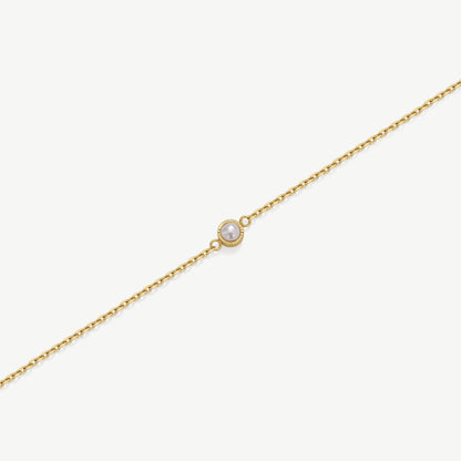 D.LOUISE Yellow Gold Plate Bridesmaid Dainty Pearl Bracelet