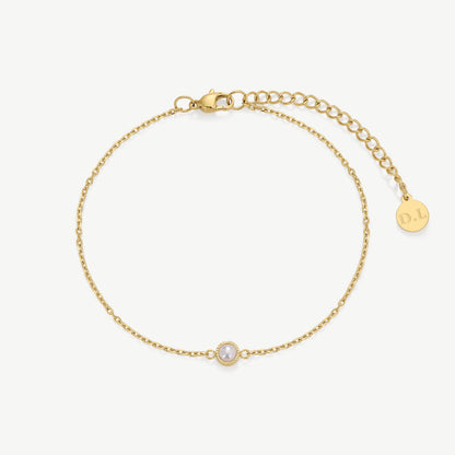 D.LOUISE Yellow Gold Plate Bridesmaid Dainty Pearl Bracelet