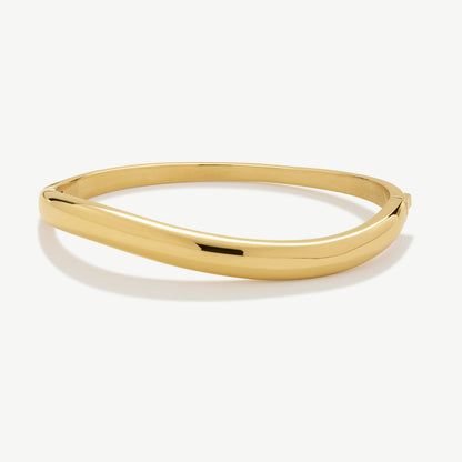 D.LOUISE Yellow Gold Plate Wave Bangle