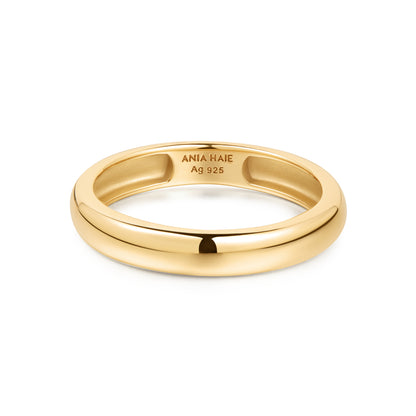 Ania Haie Gold Plate Curve Dome Band Ring