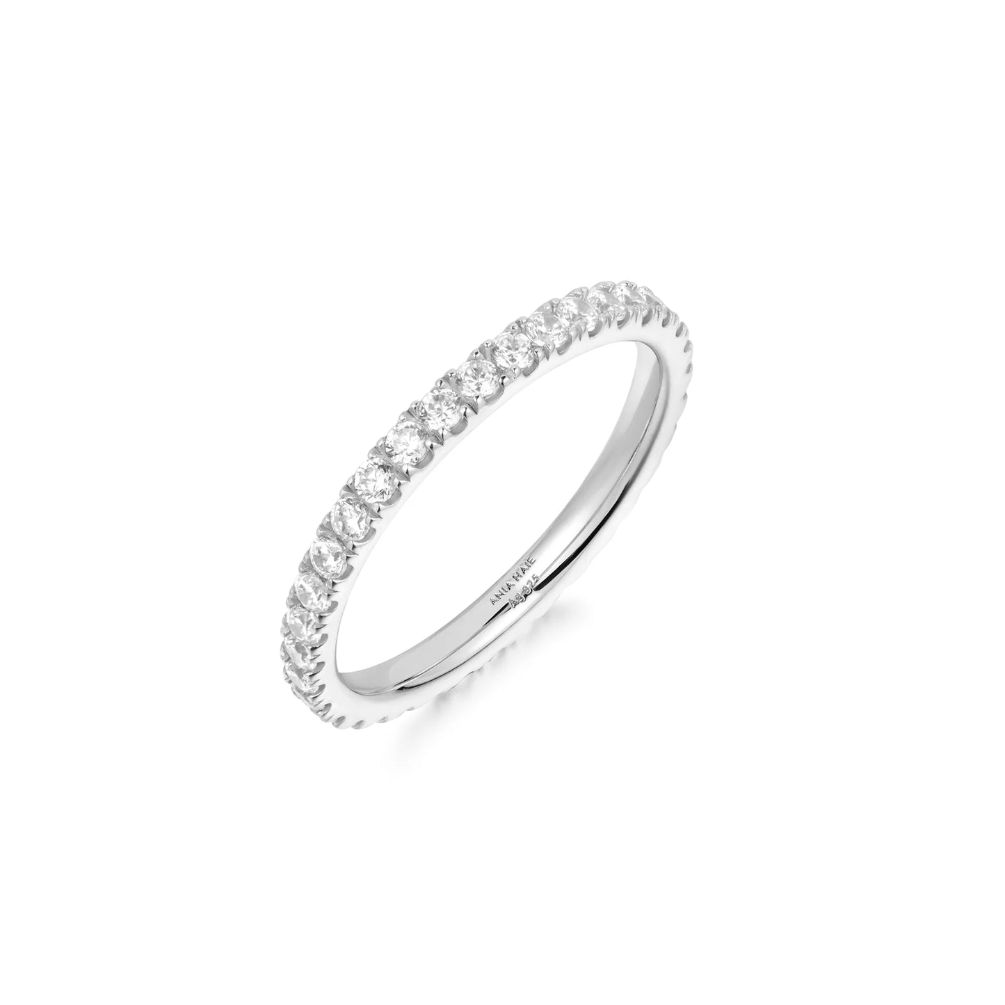 Ania Haie Silver Pavé CZ Ring - Size 52