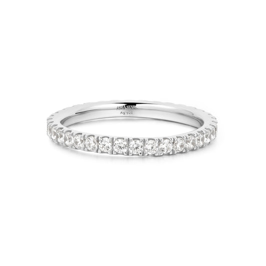 Ania Haie Silver CZ Pave Ring - Size 56
