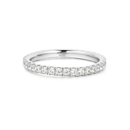 Ania Haie Silver Pavé CZ Ring - Size 52