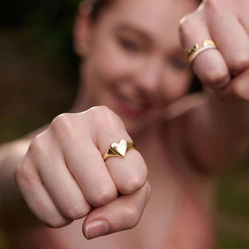 Ania Haie Gold Plate Love Signet Ring