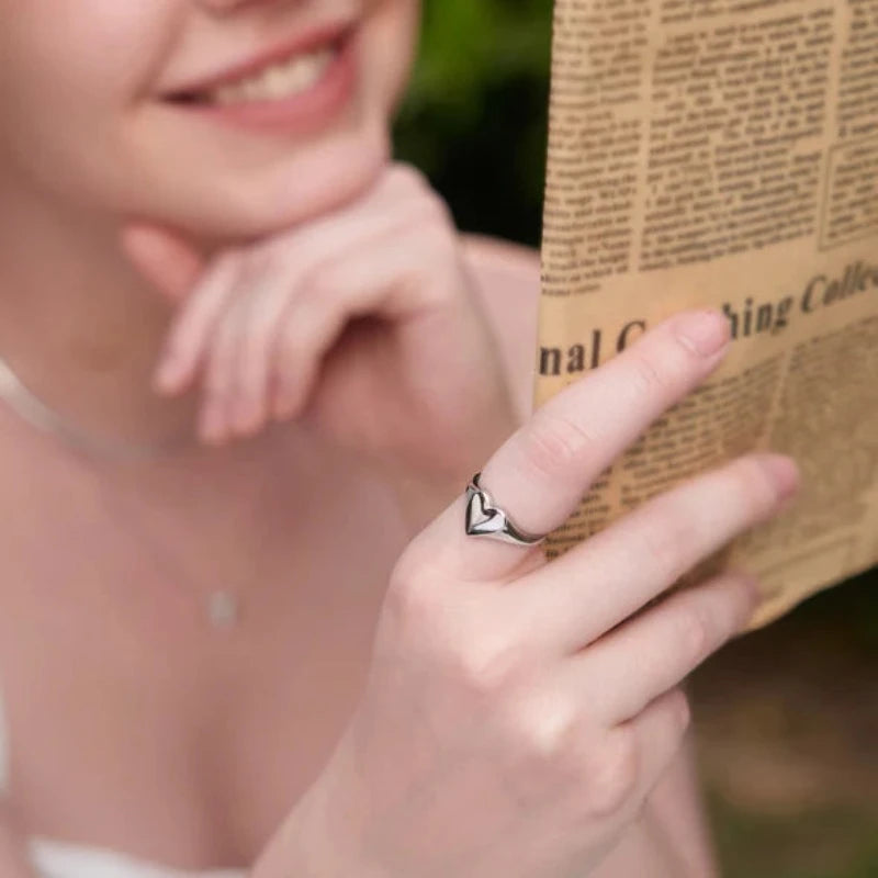 Ania Haie Silver Love Signet Ring