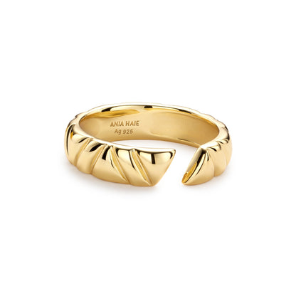Ania Haie Gold Plate Irregular Twill Adjustable Ring
