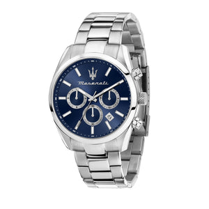 Maserati 43mm Attrazione Blue & Stainless Steel Chronograph Link Watch