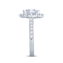 Load image into Gallery viewer, Platinum Marquise, Halo &amp; Shoulder Set Diamond Ring, 1.07ct