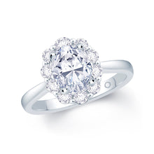 Load image into Gallery viewer, Platinum Oval &amp; Halo Diamond Ring, 0.70ct