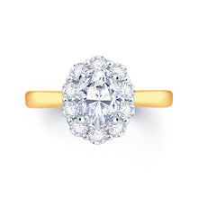 Load image into Gallery viewer, 18ct Yellow Gold Oval &amp; Halo Diamond Ring, 0.86ct