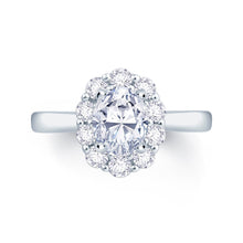 Load image into Gallery viewer, Platinum Oval &amp; Halo Diamond Ring, 0.70ct