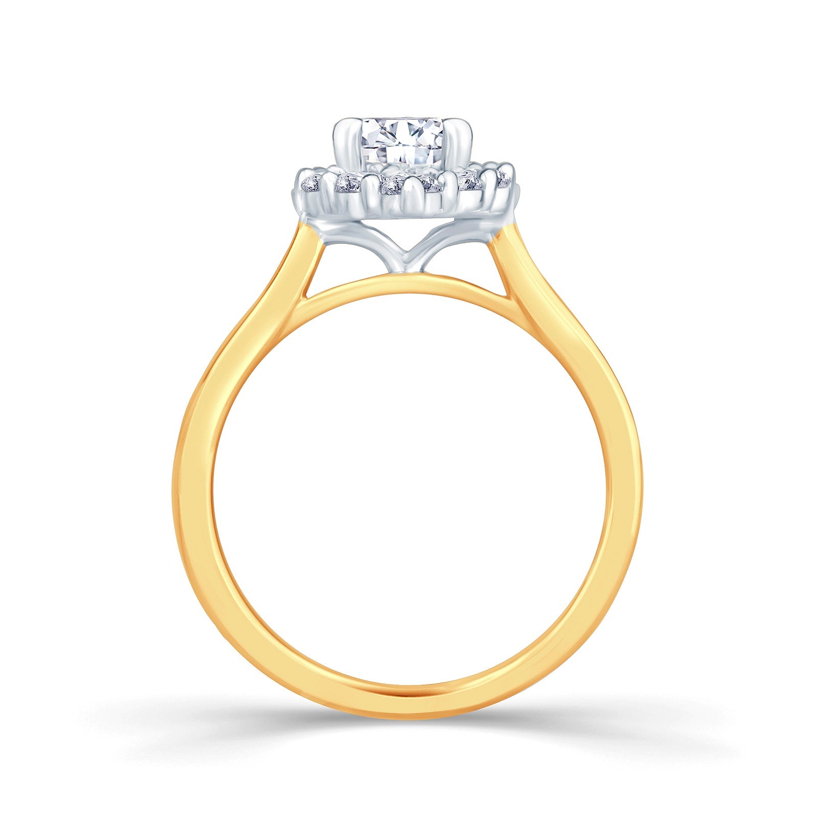18ct Yellow Gold Pear & Halo Diamond Ring 0.85ct Media 4 of 5