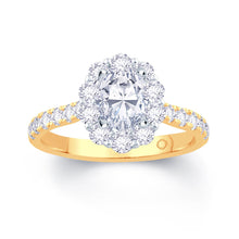 Load image into Gallery viewer, 18ct Yellow Gold Oval, Halo &amp; Shoulder Set Diamond Ring, 1.31ct