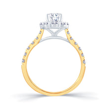 Load image into Gallery viewer, 18ct Yellow Gold Oval, Halo &amp; Shoulder Set Diamond Ring, 1.31ct