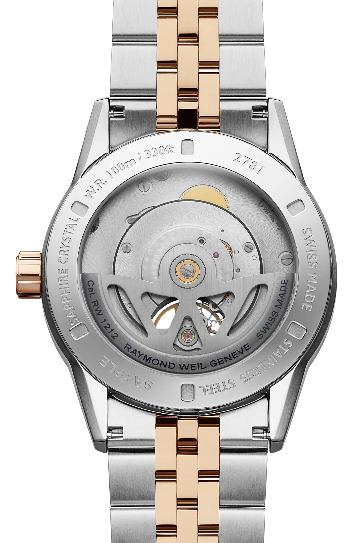 Raymond Weil 42mm Freelancer Automatic Black Dial Rose Gold Stainless Steel Bracelet Watch