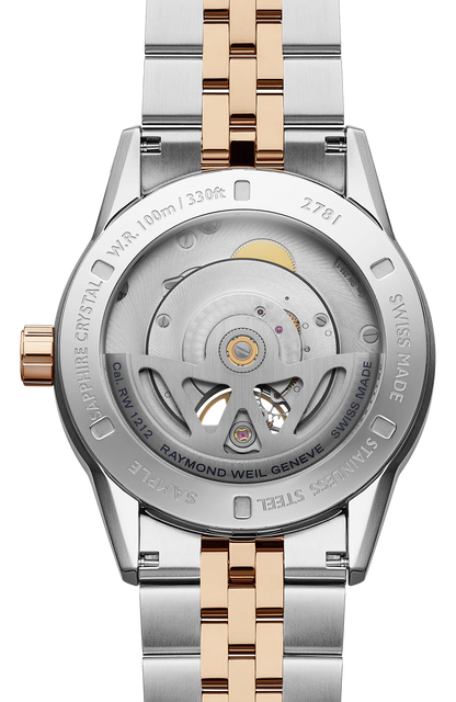 Raymond Weil 42mm Freelancer Automatic Black Dial Rose Gold Stainless Steel Bracelet Watch