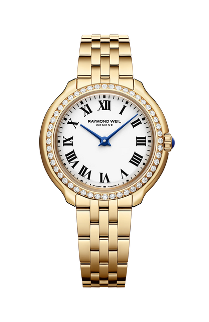 Raymond Weil 28mm Toccata Heritage Diamond Yellow Gold PVD White Dial Quartz Watch