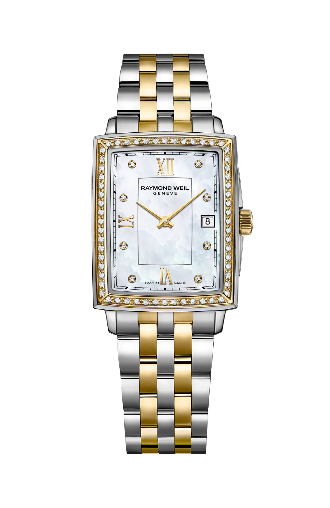 Raymond Weil 28mm Toccata 68 Diamonds Rectangle Dial Duo Tone Watch