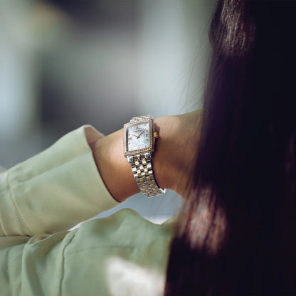 Raymond Weil 28mm Toccata 68 Diamonds Rectangle Dial Duo Tone Watch