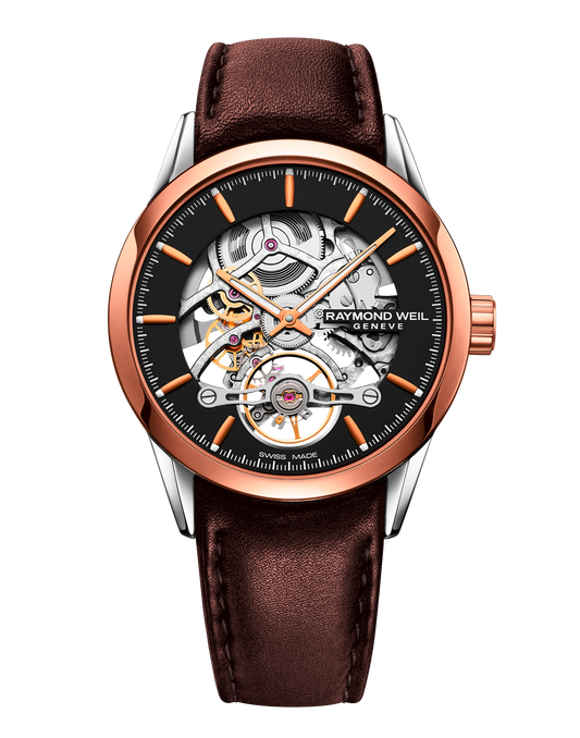 Raymond Weil 42mm Freelancer Calibre RW1212 Skeleton Men’s Automatic Brown Leather Watch