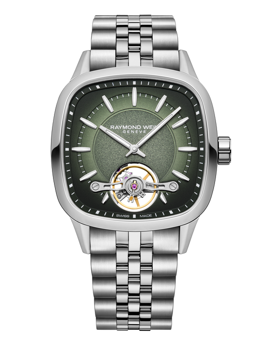 Raymond Weil Freelancer Calibre Gents Automatic Green Steel Watch 40x40mm