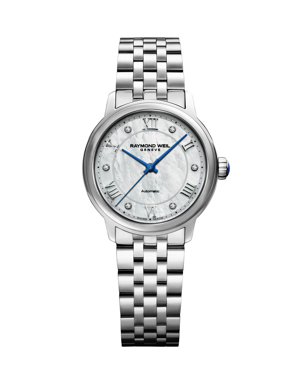 Raymond Weil 31mm Maestro Mother of Pearl Diamond Dial Stainless Steel Watch