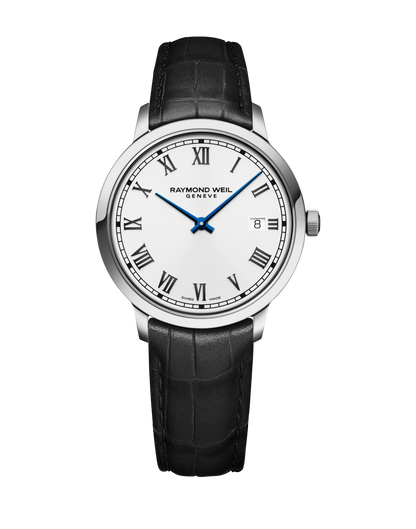 Raymond Weil 39mm Toccata Men’s Classic White Dial Leather Quartz Watch