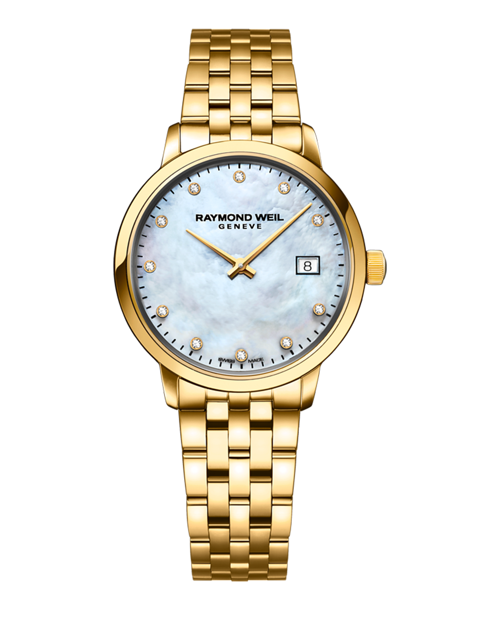 Raymond Weil 29mm Toccata Yellow Gold PVD Mother of Pearl Diamond Set Watch
