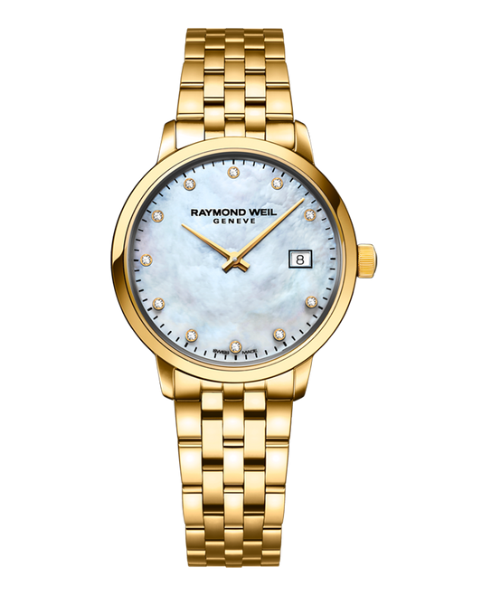 Raymond Weil 29mm Toccata Yellow Gold PVD Mother of Pearl Diamond Set Watch