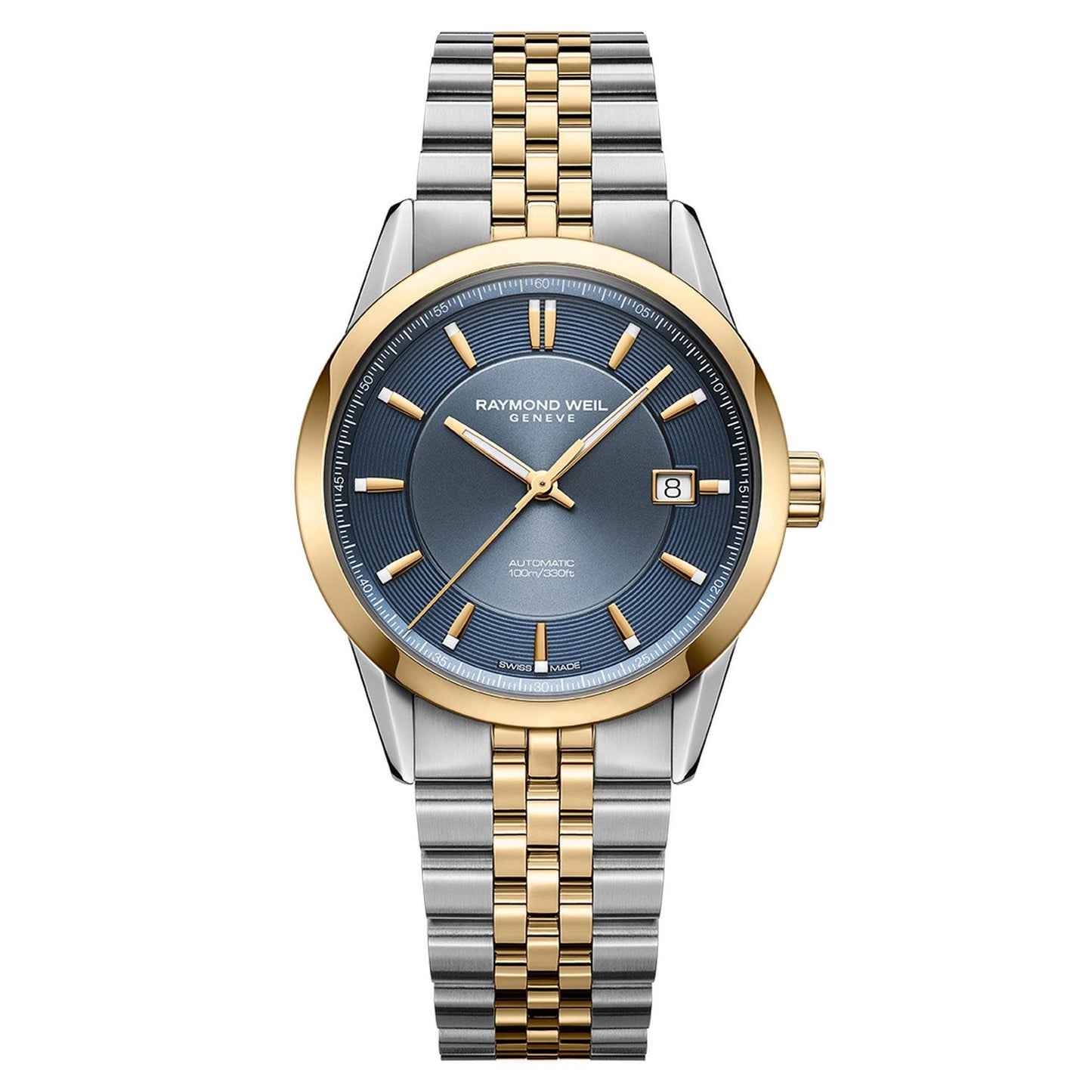 Raymond Weil 38mm Freelancer Automatic Blue Dial Two Tone Stainless Steel Watch