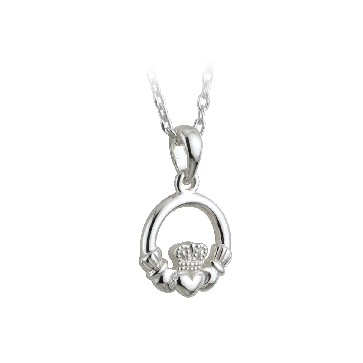Sterling Silver Children's Claddagh Pendant Necklace