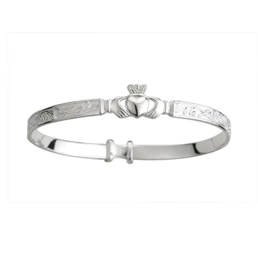 Sterling Silver Children's Claddagh Bangle