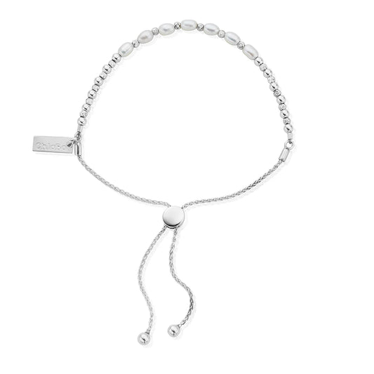 ChloBo Sterling Silver Cherished Moments Freshwater Pearl Adjustable Bracelet