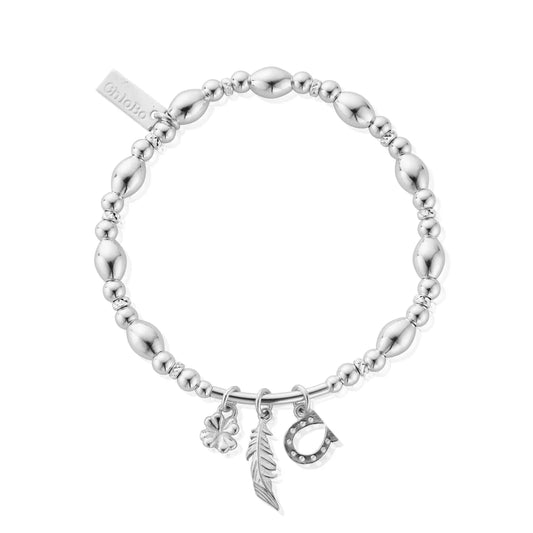 ChloBo Sterling Silver Luck & Courage Charm Bracelet