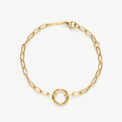 D.LOUISE Yellow Gold Plate Paperclip Chain Charm Bracelet