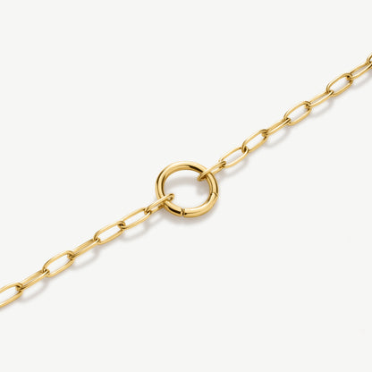D.LOUISE Yellow Gold Plate Paperclip Chain Charm Bracelet