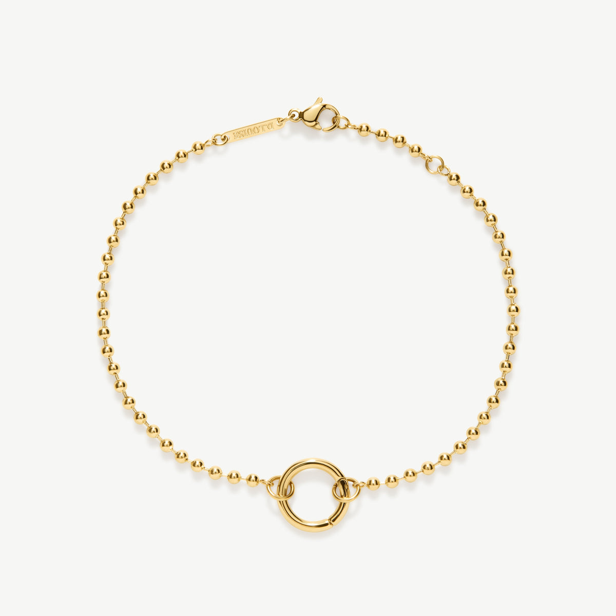 D.LOUISE Yellow Gold Plate Ball Chain Charm Bracelet