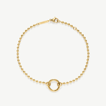 D.LOUISE Yellow Gold Plate Ball Chain Charm Bracelet