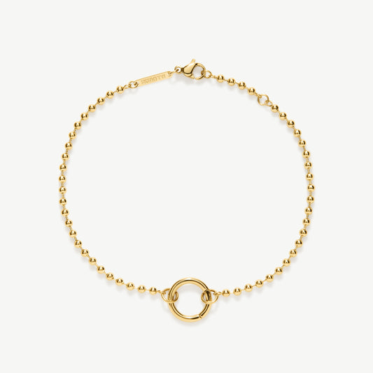 D.LOUISE Yellow Gold Plate Ball Chain Charm Bracelet