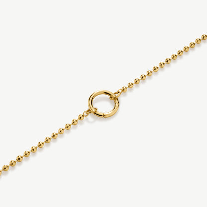 D.LOUISE Yellow Gold Plate Ball Chain Charm Bracelet