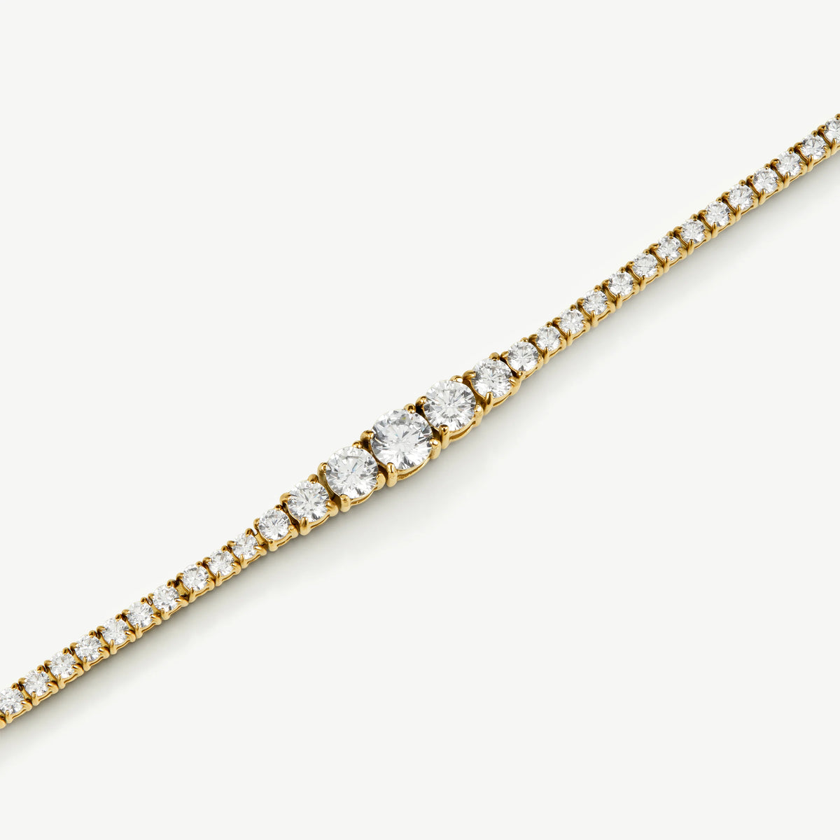 D.LOUISE Yellow Gold Plate Bezel Set CZ Graduated Luxe Tennis Bracelet