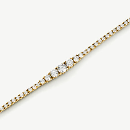 D.LOUISE Yellow Gold Plate Bezel Set CZ Graduated Luxe Tennis Bracelet