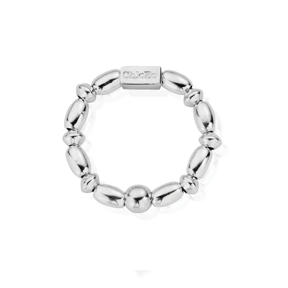 ChloBo Sterling Silver Mini Rice Ring - Size Medium