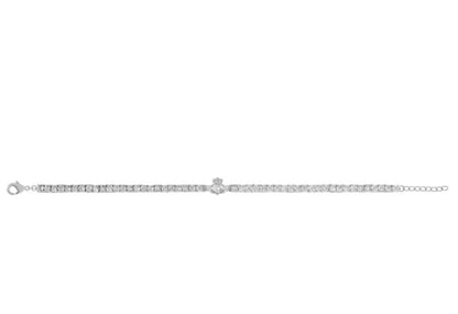 Rhodium Plated Claddagh CZ Tennis Bracelet