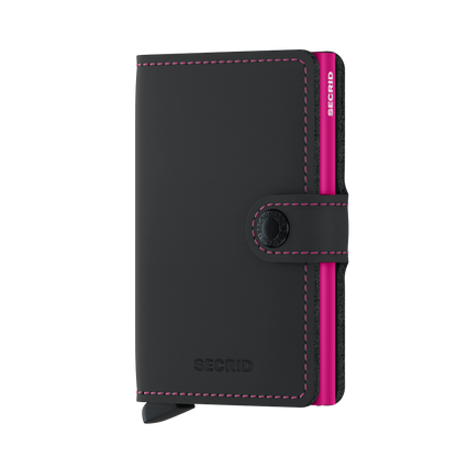 SECRID Matte Black & Fuchsia Mini Wallet
